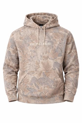 Realtree Heavyweight Faded Camo Hoodies for Men and Women Relaxed Fit Premium Pullover Sweatshirt