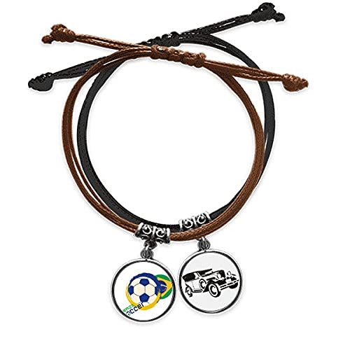 Bracelet Brésil football en cuir pour vibrer lors des grands matchs