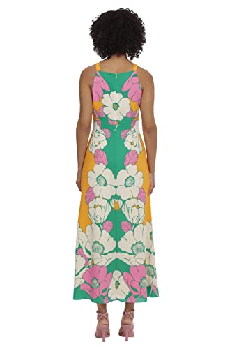 Maggy London Women's Bold Colorful Fun Printed Georgette Maxi Dress3
