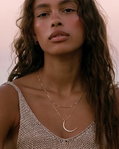 Jewelry: Luna Moon Necklace for Women – Lifetime Color Guarantee – Waterproof, Non-Tarnish, Hypoallergenic, Gold PVD Coated – Perfect for Beach, Weddings, Gifts – Small to Large Sizes3