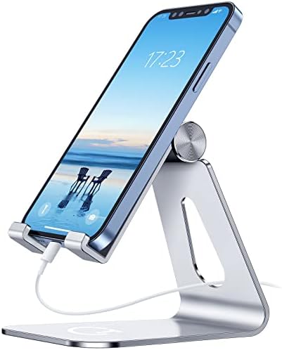 Gritin Phone Stand, Adjustable Phone Holder Stand Dock - Full Aluminum Desktop Holder Stand for iPhone 14, 14 Plus, 14 Pro, 13, 13 Pro Max, 12 Mini, 12 Pro Max, 11 Pro, XR X 7 6 Plus, HUAWEI, Galaxy