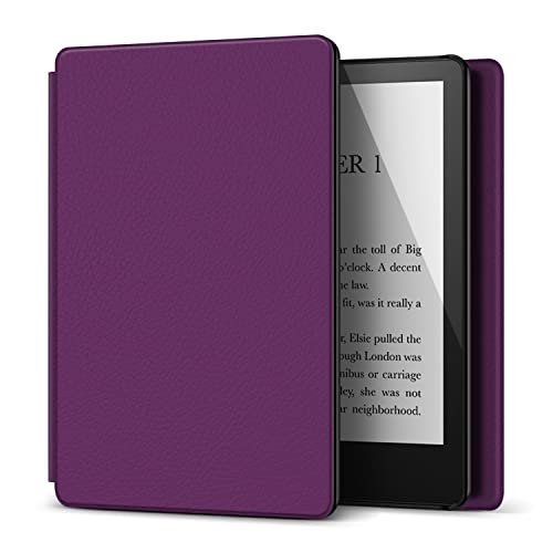 TNP Case for 6.8" Kindle Paperwhite 11th Generation 2021 / Kindle Paperwhite Signature Edition, PU Leather Cover, Protective Sleeve Folio Case for Kindle E-Reader with Auto Sleep/Wake, Purple