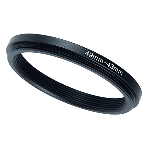 Image of 49mm to 43mm Step-Down Ring Filter Adapter for All Brands UV ND CPL Metal Ring Step-Down Rings Adapter Filter (49mm-43mm)