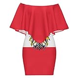 Austrian Flag Shoulder Dress Casual Mini Dress 4XL