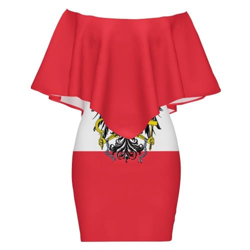 Austrian Flag Shoulder Dress Casual Mini Dress 4XL