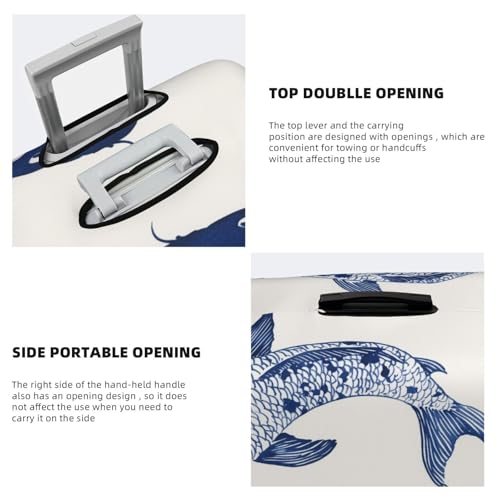 Watercolor Of Two Fish Swimming Minimalist Elastic Travel Luggage Covers Dustproof Scratch-Resistant Suitcase Protector Fit 22-24 Inch3