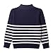 Danny D Boys Stripe Quarter Zips Pullover Sweater Kids Chunky Long Sleeve Knit Pullover Sweater ﻿ (US, Age, 4 Years, Navy Blue)