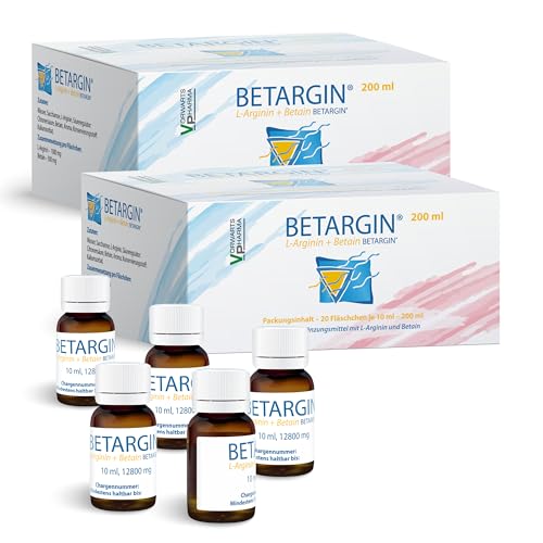 L-Arginin Betain Ergänzungsmittel 10x10ml Vegane flüssige Aminosäure für Stoffwechselprozesse Gesundheit des Verdauungssystems Hepatoprotektion Entgiftung hepatobiliären (40 x 10ml flüssige)