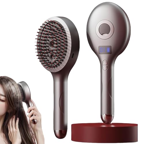The Ultimate 2-in-1 Styling Brush & Hair Mister, Tangle-Free Detangling Brush for Wet & Dry, Ultra-Soft Bristle Glide Through Tangles, Adds Shine and Makes Hair Smooth, Reduces Frizz (Gray)