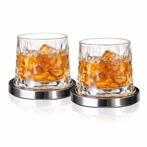 Kit 2 Copos Whisky com Base Sofisticada 170ml Cristal Transparente Premium Vidro Reforçado Drinks Luxo