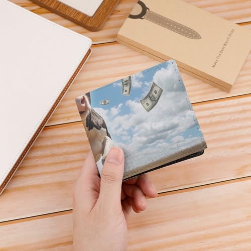 Cow Print Dollar Coin Purse PU Leather Bifold Wallet Small Change Purse Pouch Front Pocket Wallets4