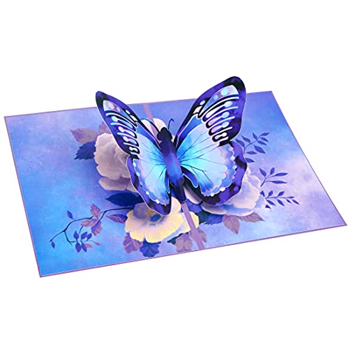 Ribbli Butterfly Birthday Card - 3D Pop Up Card,Morpho Butterfly Card,Mothers Day Card, Anniversary,Thinking Of You,Get Well,Butterfly Gifts For Her,Women,Wife,Daughter,Girl,Mom,Girlfriend #TOP1