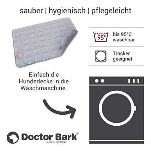 Doctor Bark Hundedecke Fleece Wendedecke - Flauschige, robuste Hundematte für mittlere Hunde. waschbar bis 95°C - hochwertige Indoor/Outdoor Liegedecke (M - 80x70 cm, Hellgrau/Hellgrau)