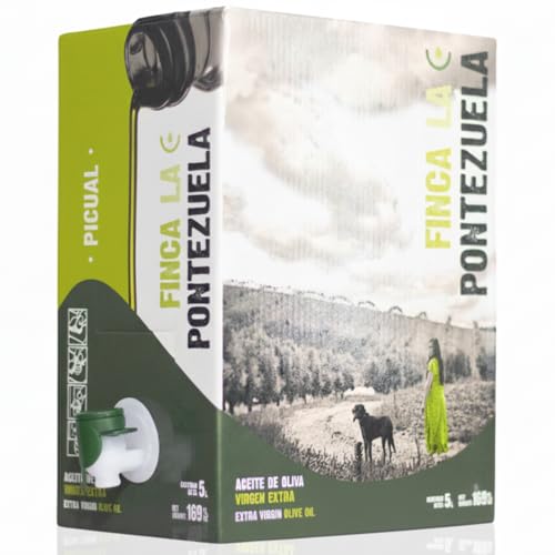 Finca La Pontezuela Bag in Box Aceite de Oliva Virgen Extra 5 Litros Picual - Aceite Intenso de Nueva Campaña 24/25 - AOVE Español 100% Ideal para Uso Diario