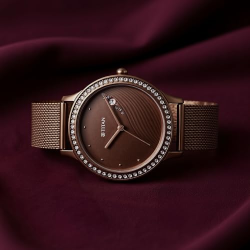 Titan Women's Watches, Brown, free size, Glam
