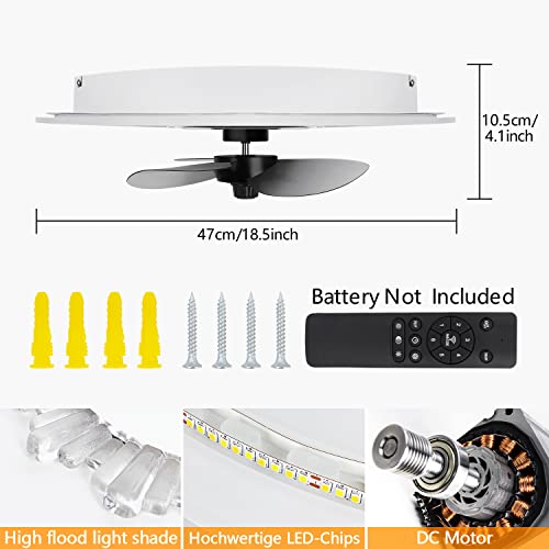 ZINOERS Ventilatore a Soffitto con Lampada 48W
