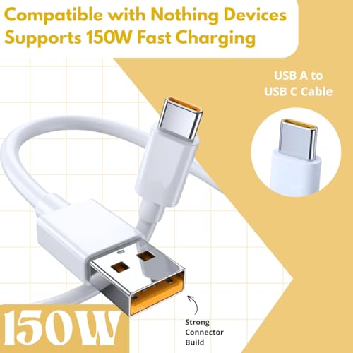 Image of Smolink 150W Type C to USB Data Charging Cable 1 Meter | Compatible for Realme Fast Charging | SuperDart Cord Narzo Power Delivery | SuperVooc | Original Fast Charging