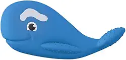 Mordedor Macio para Bebê Unissex + 4 Meses Látex 100% Natural Pintura Não Tóxica Selo de Segurança Inmetro (Azul, Baleia)