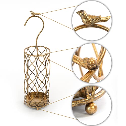 Smqljxc Umbrella Stand Rack, Gold Round Umbrella Holder For Entryway, Canes Walking Sticks Holder, Metal Entry Hallway Decor For Home Office, With Removable Drip Tray #TOP2