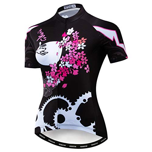 Image of Cycling Jerseys Women Bike Shirts Short Sleeve Bicycle Clothes Breathable Stretch Labric Bicycle Uniforms