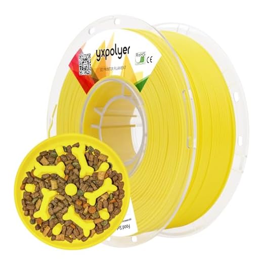 YXPOLYER PLA+ Filament Food Safe PLA Plus Food-Grade 1.75mm 3D Printing Filament 1kg 2.2lbs with PC Reusable Spool fit AMS System and Most FDM 3D Printers, Yellow