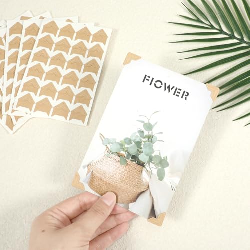 QfwdfcTrenz 288 Stück /12 Blatt Fotoecken Aufkleber Selbstklebend Fotoaufkleber Fotoecken Aufkleber Selbstklebend Scrapbook Zubehör für DIY Scrapbooking Bilderalbum Corner Tagebuch