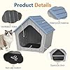 GULAIMOAO Cat Litter Box Enclosure, Resin Enclosed Litter Box Furniture with Air Holes, Outdoor Cat House Weatherproof, Wide Opening Design for Easy Cleaning, Blue