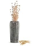 bodenvase metall silber Breite ca: 17cm, Höhe ca: 36cm, Durchmesser der Öffnung: ca. 14cm, Material: Metall (Eisen)