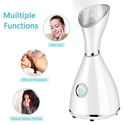 Totexil Facial Steamer for Facial Deep Cleaning, Moisturize, Unclog Pores, Face Spa, Nano Ionic Humidifier, Home Facial Warm Mist Face Steamer with Blackhead Removal Kit, Brush, Hair Band - Image 6