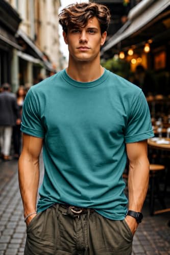 Image of INKKR Men's Solid Round Neck Half Sleeve Classic Cotton Bio-wash T-Shirt Combo | Crew Neck Cotton Tshirt for Men Combo