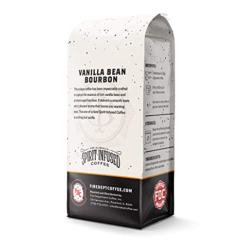 Vanilla Bean Bourbon Infused Coffee | Non-Alcoholic | Made By Fire Department Coffee (12 Oz Ground Coffee) #TOP1