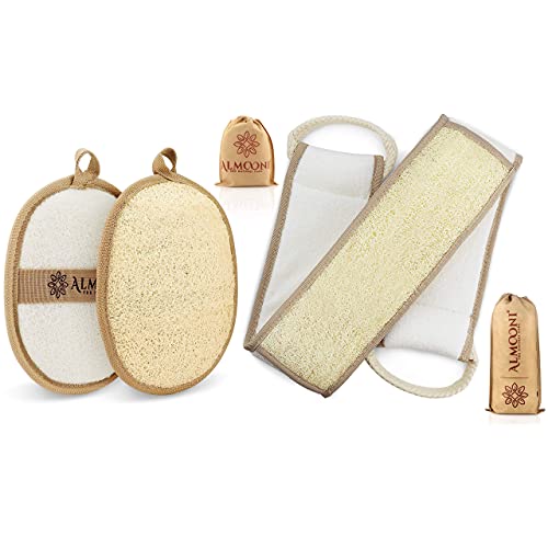 Premium Exfoliating Loofah Pad Body Scrubber and Back Loofah Scrubber, Made with Natural Egyptian Shower Loofah Sponge That Gets Your Body Clean