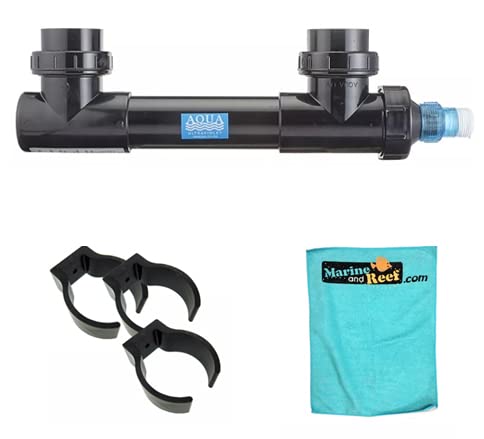Aqua Ultraviolet Stérilisateur UV classique 25 W, noir, 3/4 po, trois clips de montage et lot de serviettes (3 articles)