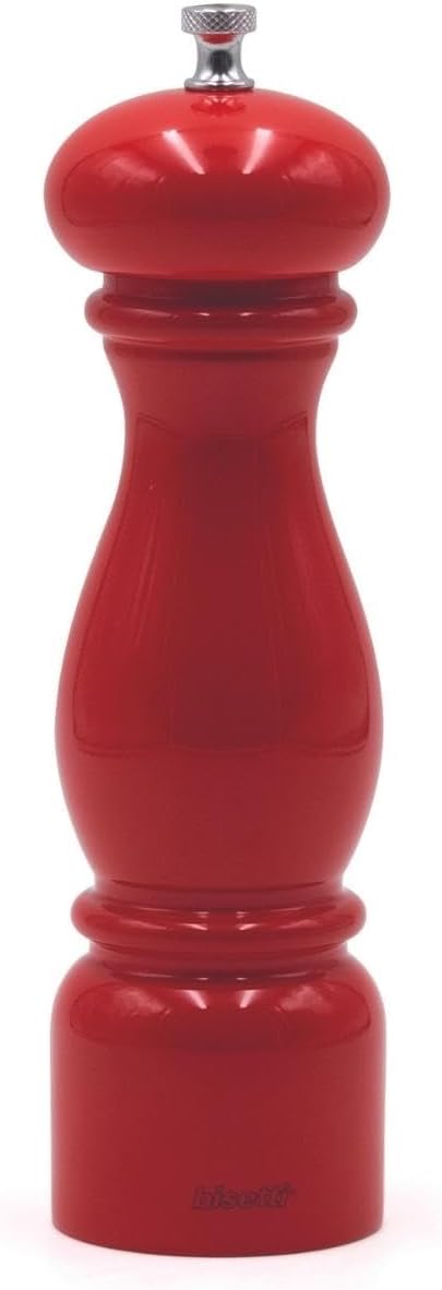 Bisetti Firenze Red 12.6 Inch Pepper Mill With Adjustable Grinder