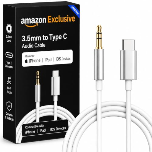 Image of 3.5mm Audio Jack to USB Type C Cable with Built-in DAC Chip Hi-Fi Stereo Audio AUX Cable Compatible with iPhone 16 15 Series iPad MacBook Samsung OnePlus Google Pixel Xiaomi USB C Devices 1 Meter