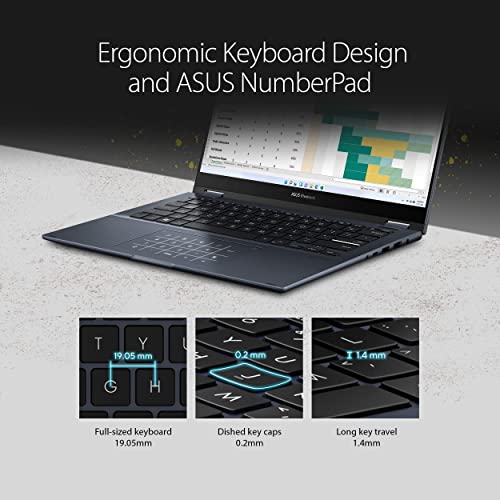 Image of ASUS Vivobook S 14 Flip Laptop, 14 inch WUXGA 16:10 FHD Touch Screen, AMD Ryzen 5 5600H, 16GB RAM, 1TB SSD, NumberPad, Fingerprint, Stylus Supported, Windows 11 Home, Quiet Blue with Stylus Pen