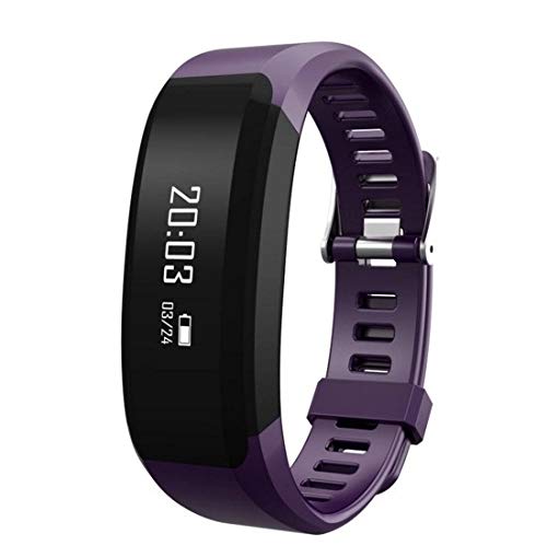MTkxsy �s����deportivo negro pulsera���j�Z�b�N�Xreloj inteligente (Color : Purple)