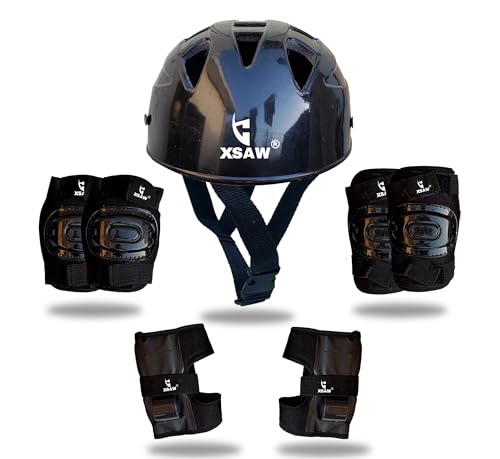 XSAW - Skating Guard, Protective Skating Guard Kit Skate, Cycling Protection Set Multi Sport Gear for Children, Helmet Elbow Guards Knee Caps & Hand...