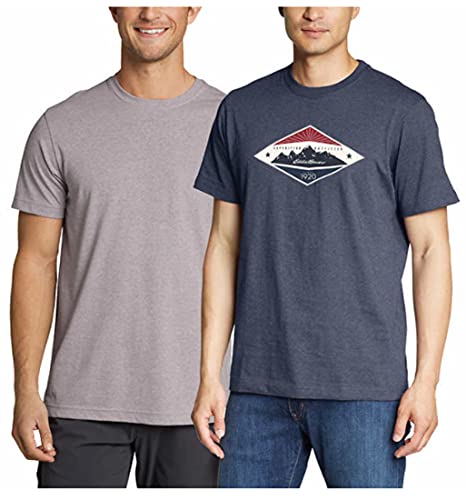 Eddie Bauer T-shirt Lot de 2 Manches Courtes pour Randonnée et Quotidien