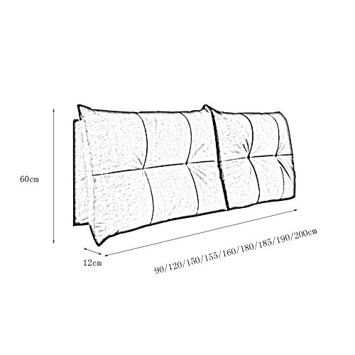 Lxlights kussen op het nachtkastje voor tweepersoonsbed, brede rugleuning, wasbare stof, zacht en huidvriendelijk, 4 kleuren - Afbeelding 7