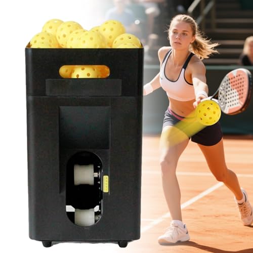 ZHDANB Máquina de Pickleball Portátil, Máquina de Práctica Pickleball, Capacidad para 40 Bolas, 60km/h, para Principiantes a Intermedios PickleballMachine