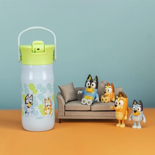 image for Zak Designs Harmony Bluey Kid Water Bottle for Travel or At Home, 14oz