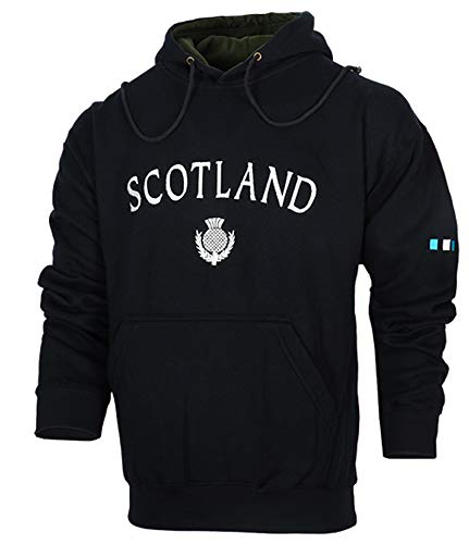 Malham USA Scotland Scottish Thistle Hooded Sweatshirt (Navy, XXX-Large)