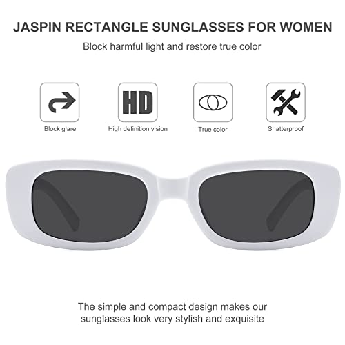 Image of JASPIN Rectangle Sunglasses for Women Men Trendy Y2k Retro 90s Sun Glasses UV Protection Cool Square Frame