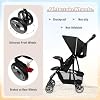 Baby Joy Lightweight Stroller, Compact Toddler Travel Stroller for Airplane, Infant Stroller w/Adjustable Backrest/Footrest/Canopy, 5-Point Harness, Storage Basket, Easy One-Hand Fold, Black