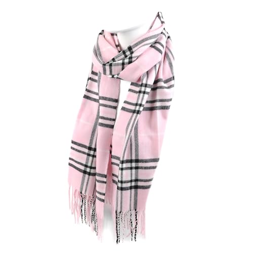 Image of Nollia Plaid Fall /Winter Scarf for Men & Women-Plaid Color Cashmere Feels Acrylic Scarves