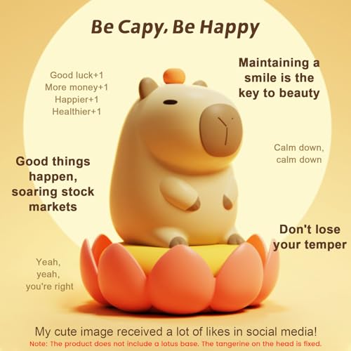 orange capybara cute night light led squishy novelty capybara lamp food grade silicone dimmable nightlight boys girls funny capybara light light up capybara gifts room college dcor