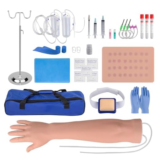 SimCoach Phlebotomy Practice Kit for Injection Training, IV Practice Kit with Phlebotomy Arm, Venipuncture and Blood Draw Practice Kit for Medical Students, Nursing School Essentials