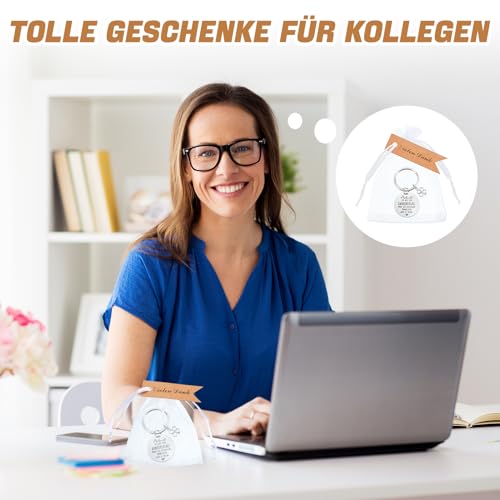 Tenare 12 Sets Abschiedsgeschenke für Kollegen inklusive Arbeit ist Wie Ein Banküberfall Schlüsselanhänger Organzasäckchen Vielen Dank Geschenkanhänger Jobwechsel Geschenk für Ruhestand Abschied