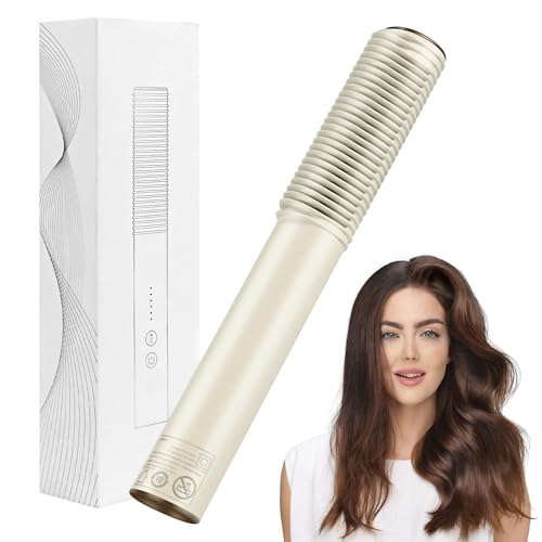 Cepillo Alisador y Rizador de Pelo, Banaone 2 en 1 Plancha de Pelo Profesional de Iones, Tecnología de Calentamiento Cerámico PTC, 5 Temperaturas, 130°C-210°C, Anti-quemaduras, Apagado Automático